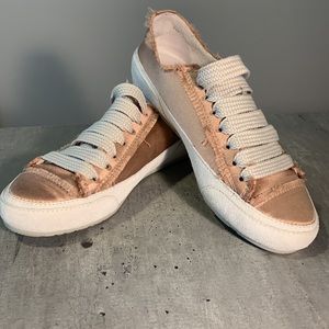 Pedro Garcia Rose Satin Sneaker, Size 7, Gently Worn